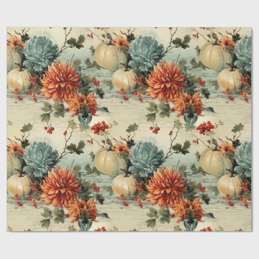 Bloemen Thanksgiving  Patroon (1) Cadeaupapier (Vlak)