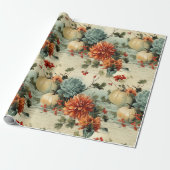 Bloemen Thanksgiving  Patroon (1) Cadeaupapier (Uitgerold)