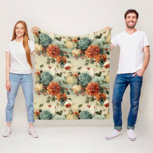 Bloemen Thanksgiving  Patroon (1) Fleece Deken