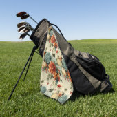 Bloemen Thanksgiving  Patroon (1) Golfhanddoek (Groen)