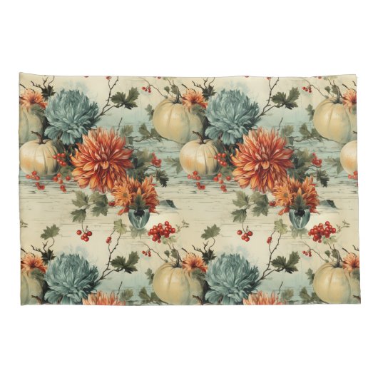 Bloemen Thanksgiving Patroon (1) Kussensloop (Achterkant-Rechts)