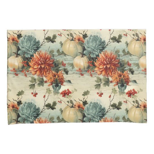 Bloemen Thanksgiving Patroon (1) Kussensloop (Voorkant-Rechts)