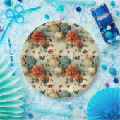 Bloemen Thanksgiving  Patroon (1) Papieren Bordje (Feest)