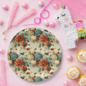 Bloemen Thanksgiving  Patroon (1) Papieren Bordje (Feest)