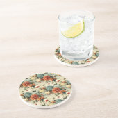 Bloemen Thanksgiving  Patroon (1) Zandsteen Onderzetter (Zijkant)