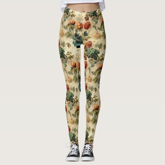 Bloemen Thanksgiving  Patroon (2) Leggings (Voorkant)