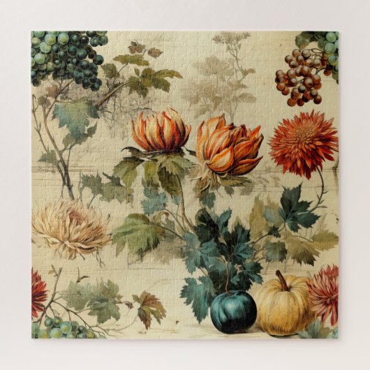 Bloemen Thanksgiving Patroon (2) Legpuzzel (Verticaal)