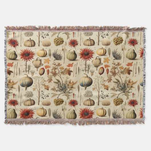Bloemen Thanksgiving Patroon (3) Deken (Voorkant)