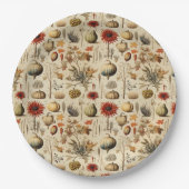 Bloemen Thanksgiving  Patroon (3) Papieren Bordje (Voorkant)