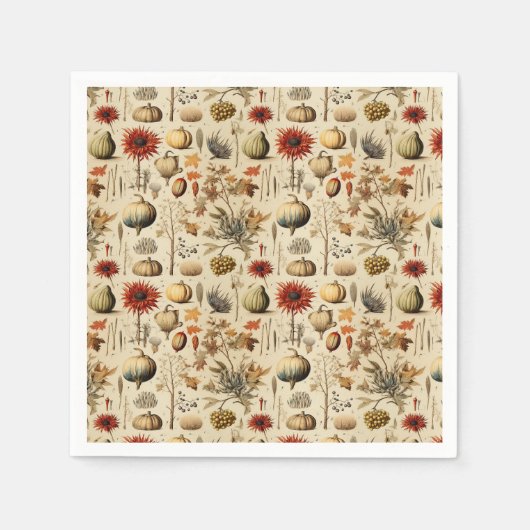 Bloemen Thanksgiving Patroon (3) Servet (Voorkant)