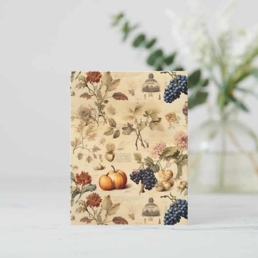 Bloemen Thanksgiving Patroon (4) Briefkaart (Staand voorkant)