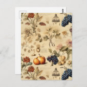 Bloemen Thanksgiving Patroon (4) Briefkaart (Voorkant / Achterkant)