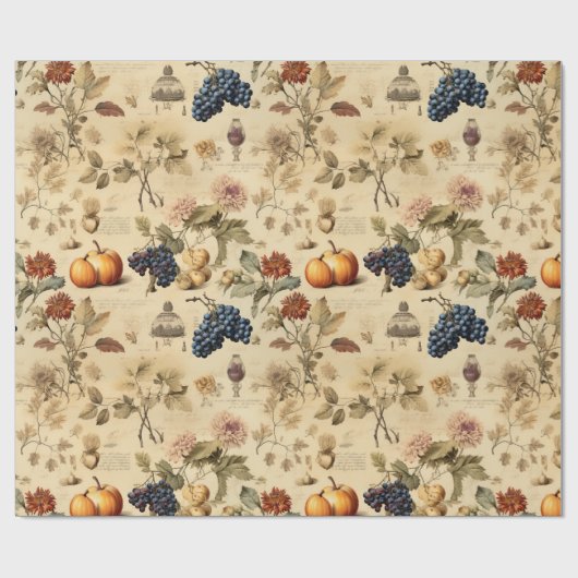 Bloemen Thanksgiving  Patroon (4) Cadeaupapier (Vlak)