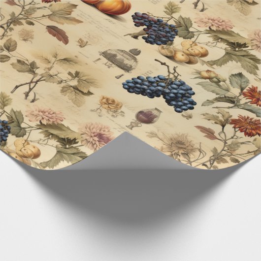 Bloemen Thanksgiving  Patroon (4) Cadeaupapier (Hoek)