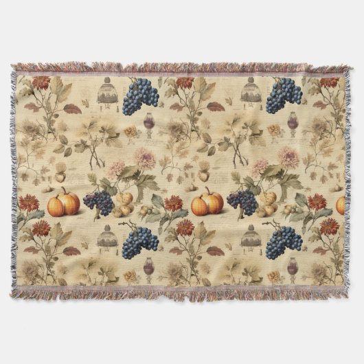 Bloemen Thanksgiving Patroon (4) Deken (Voorkant)