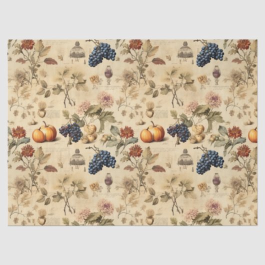 Bloemen Thanksgiving Patroon (4) Tissuepapier (Voorkant)