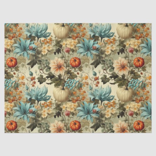 Bloemen Thanksgiving Patroon (5) Tissuepapier (Voorkant)