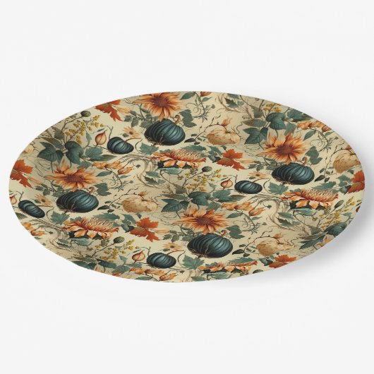 Bloemen Thanksgiving  Patroon (6) Papieren Bordje (Gekanteld)