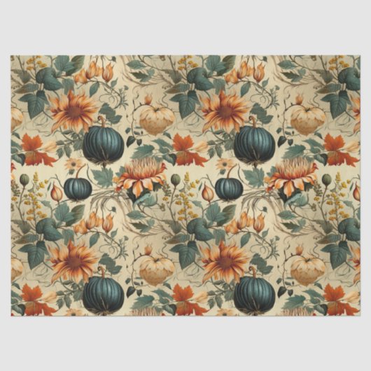 Bloemen Thanksgiving Patroon (6) Tissuepapier (Voorkant)