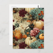 Bloemen Thanksgiving  Patroon (8) Briefkaart (Voorkant / Achterkant)