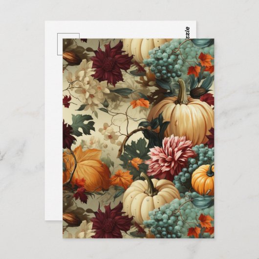 Bloemen Thanksgiving  Patroon (8) Briefkaart (Voorkant / Achterkant)