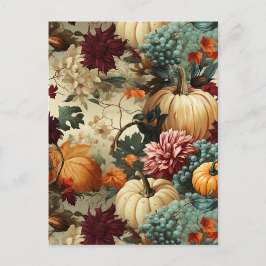 Bloemen Thanksgiving  Patroon (8) Briefkaart (Voorkant)