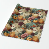 Bloemen Thanksgiving Patroon (8) Cadeaupapier (Uitgerold)