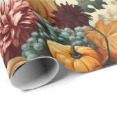 Bloemen Thanksgiving Patroon (8) Cadeaupapier (Rol Hoek)