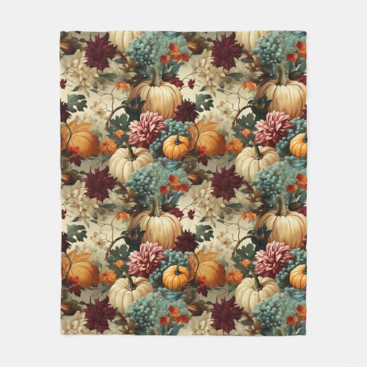 Bloemen Thanksgiving  Patroon (8) Fleece Deken (Voorkant)