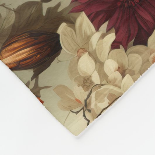 Bloemen Thanksgiving  Patroon (8) Fleece Deken (Hoek)