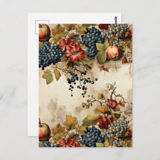 Bloemen Thanksgiving  Patroon (9) Briefkaart (Voorkant / Achterkant)