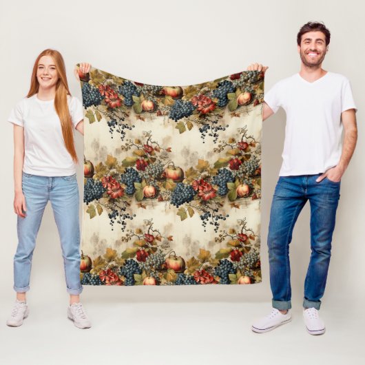 Bloemen Thanksgiving Patroon (9) Fleece Deken (In situ)