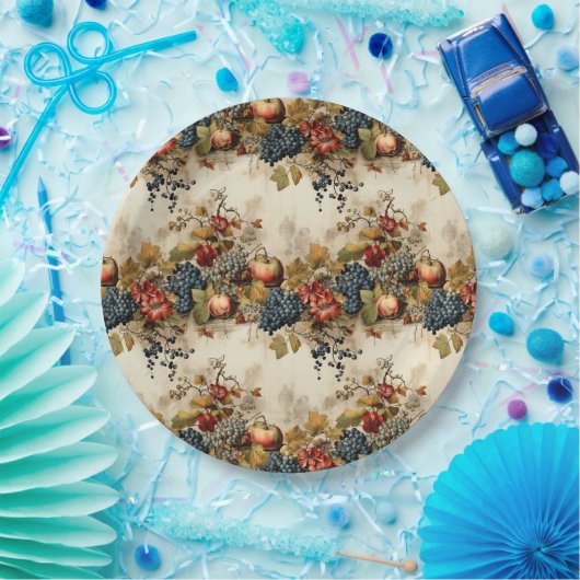 Bloemen Thanksgiving  Patroon (9) Papieren Bordje (Feest)