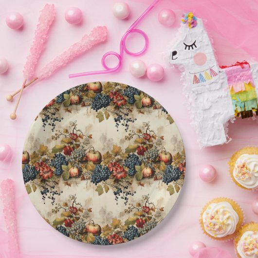 Bloemen Thanksgiving  Patroon (9) Papieren Bordje (Feest)