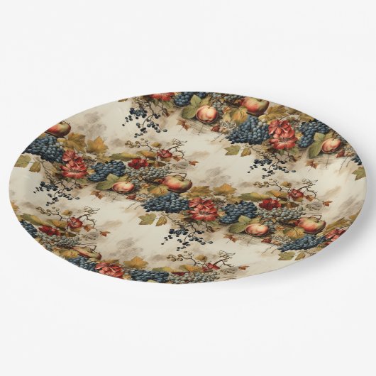 Bloemen Thanksgiving  Patroon (9) Papieren Bordje (Gekanteld)