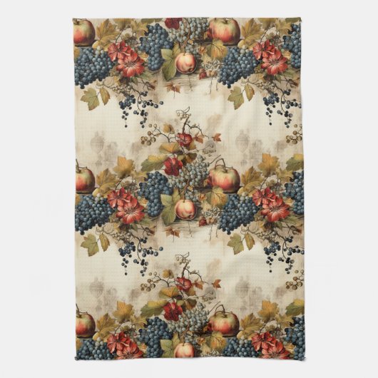 Bloemen Thanksgiving Patroon (9) Theedoek (Verticaal)