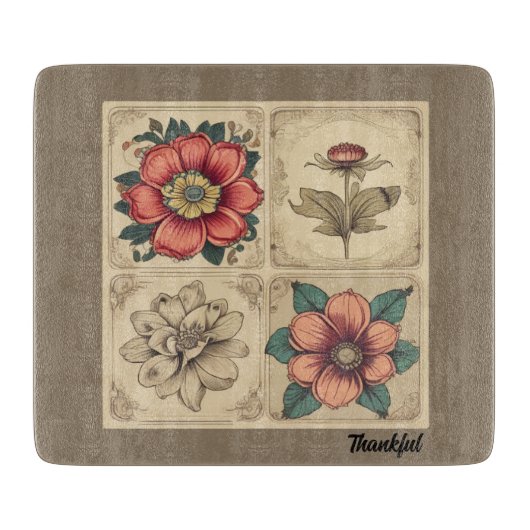  bloemen Thanksgiving Snijplank (Voorkant)