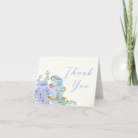 Bloemen Thee Brouwen Baby shower Bedankkaart (Voorkant)