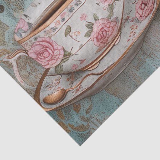 Bloemen thee tijd pastel bloemen decoupage tissuepapier (Detail)