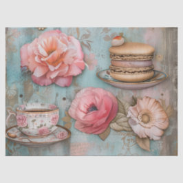 Bloemen thee tijd pastel bloemen decoupage tissuepapier