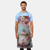 Bloemen thee tijd theepot schort (Gedragen)