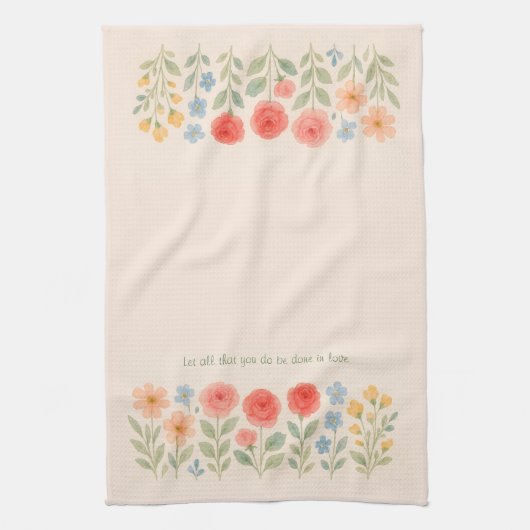 Bloemen Theedoek met aangepaste offerte (Verticaal)