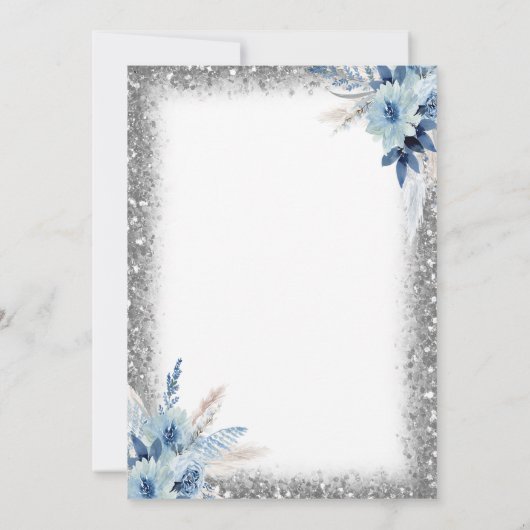 Bloemen Theekop Glitter Lijst Baby shower Kaart (Achterkant)