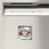 Bloemen theekopje Koelkast Magneet (Insitu (Vaatwasser))