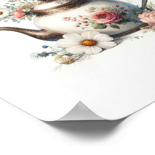 Bloemen theepot 7 poster (Hoek)