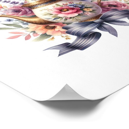 Bloemen theepot 8 poster (Hoek)