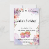 Bloemen theepot lavendel verjaardag kaart (Voorkant)