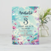 Bloemen Thema I Custom Foto Verjaardagsfeest Kaart (Staand voorkant)