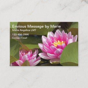 Bloemen thema massage Visitekaartjes