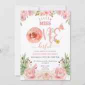 Bloemen Thema Meisje Eerste Verjaardag Kaart (Voorkant)